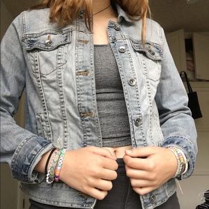 light-wash jean jacket